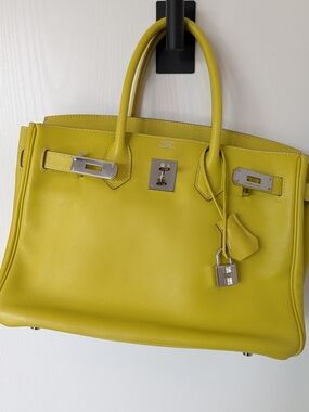 Hermes Birkin 30 Lime Swift Leather